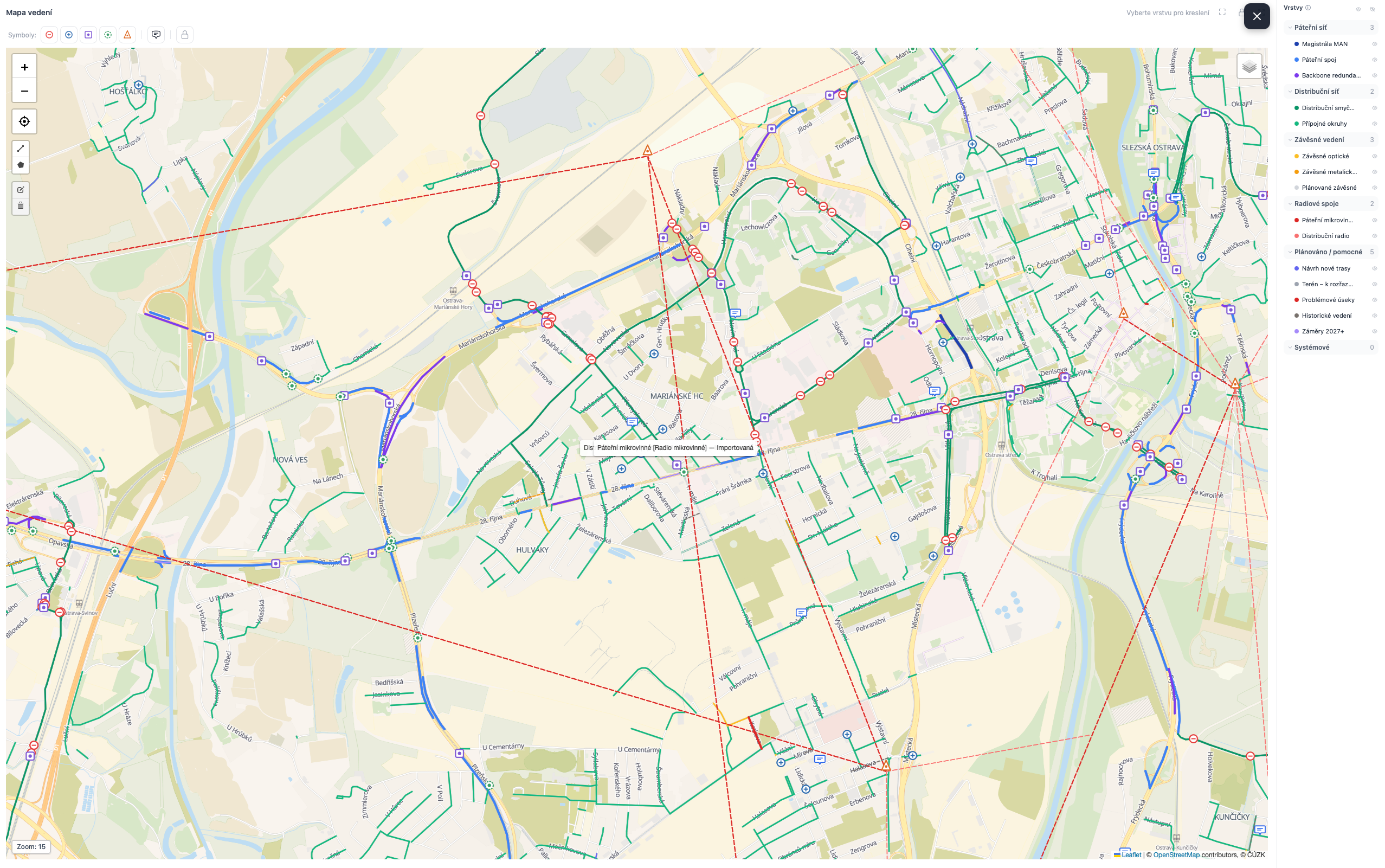Mapa vedení
